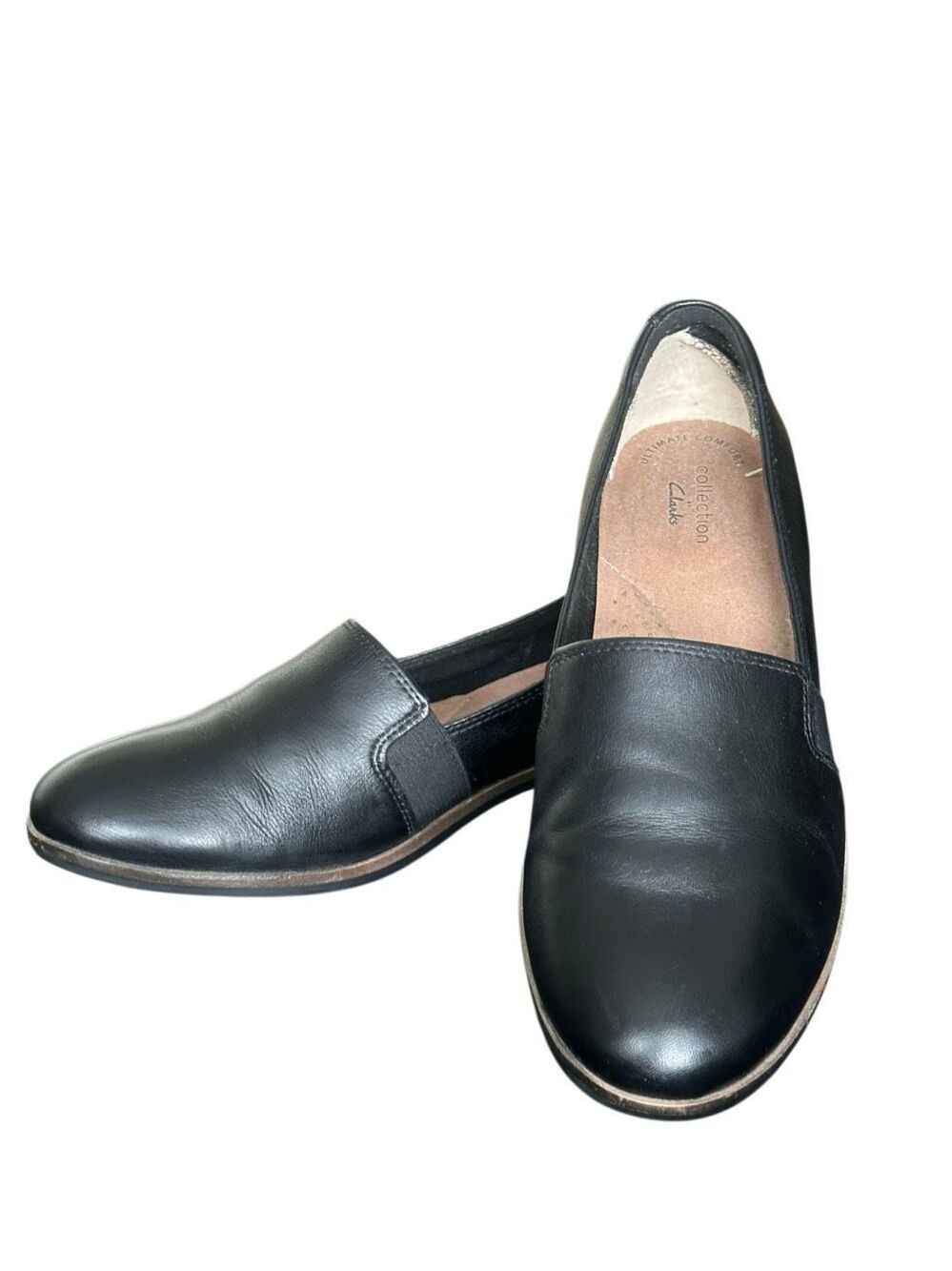 Clark’s Trisha Diva Black Leather Loafers Women’s Size 8 1/2 M